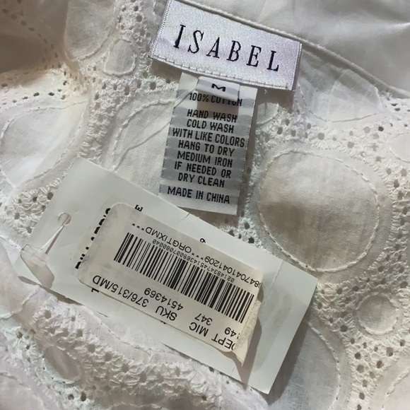 Isabel top white button down eyelet peplum - Picture 6 of 6